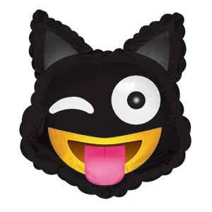 10" Airfill Only (Sticks Sold Separately) Bat Cat Emoji Emoticon Balloon