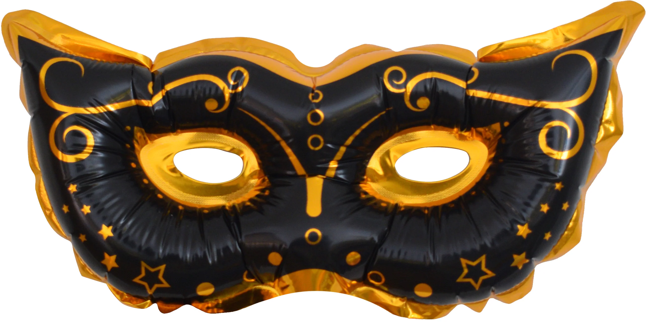 10" Airfill Only (Sticks Sold Separately) Black Mask With Decoration Foil Balloon