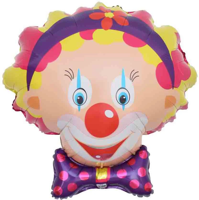10" Airfill Only (Sticks Sold Separately) Clown With Headband Foil Balloon