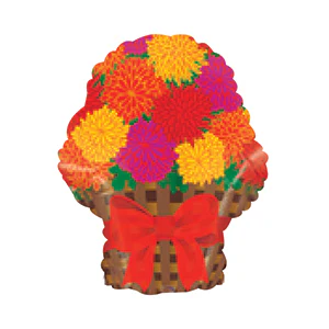 10" Airfill Only (Sticks Sold Separately) Fall Mum Bouquet Foil Balloon