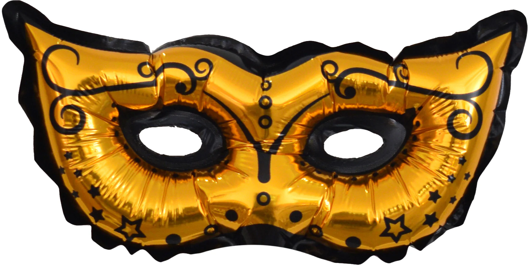 10" Airfill Only (Sticks Sold Separately) Gold Mask With Decoration Foil Balloon