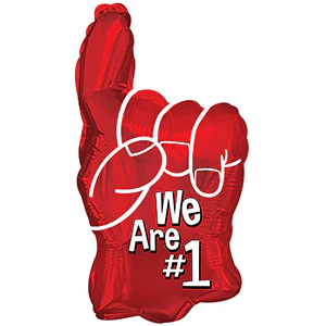 10" Airfill Only (Sticks Sold Separately) #1 Finger Red Mini-Shape Balloon