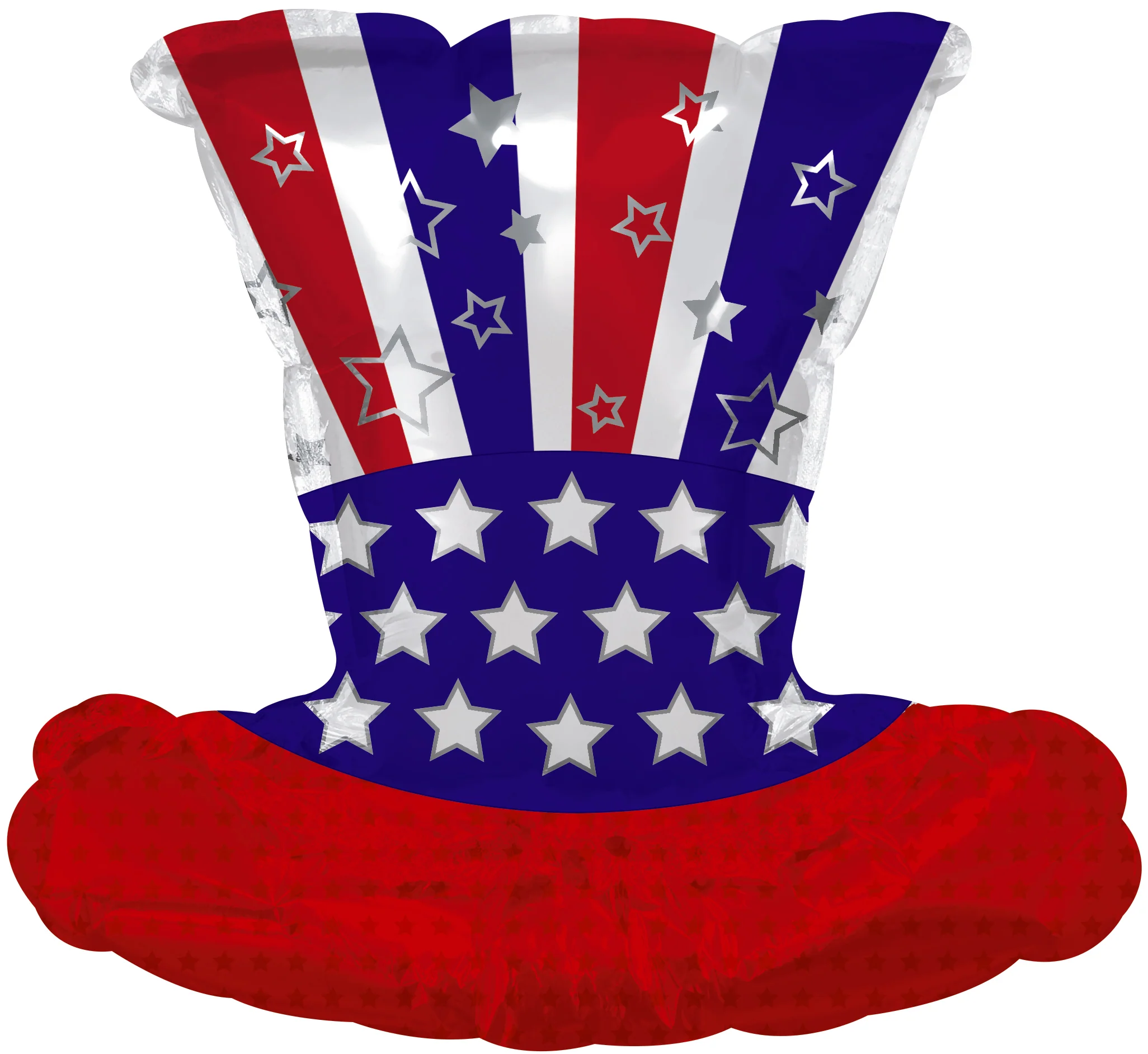 10" x 12" Airfill Only (Sticks Sold Separately) Patriotic USA Top Hat Mini-Shape Balloon
