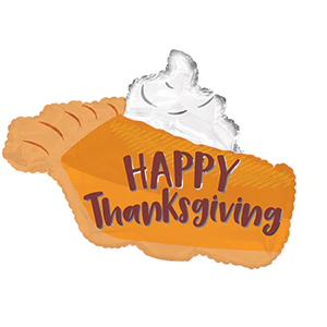 10" Airfill Only (Sticks Sold Separately) Thanksgiving Pumpkin Pie Foil Balloon