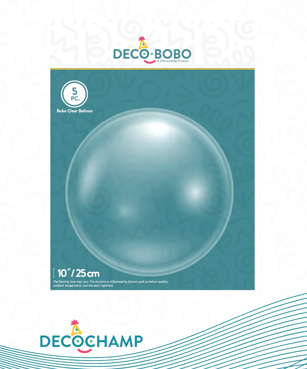 10" Decochamp Deco Bobo Balloon (Bubble) - 5 Pack