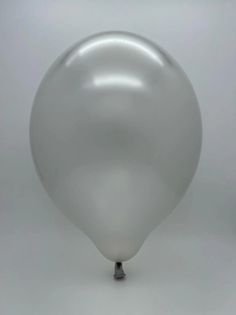 12" Cattex Premium Metal Pure SIiver 50 Latex Balloons - Image 2