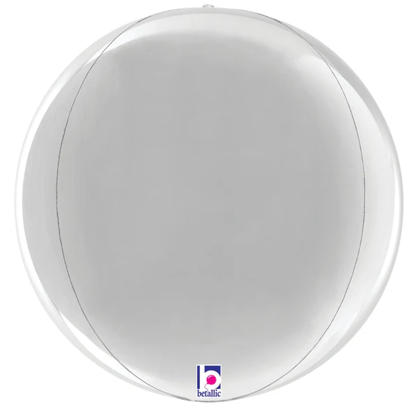 11" Multi-Sided (16" Deflated) Dimensionals Silver Globe Foil Balloon