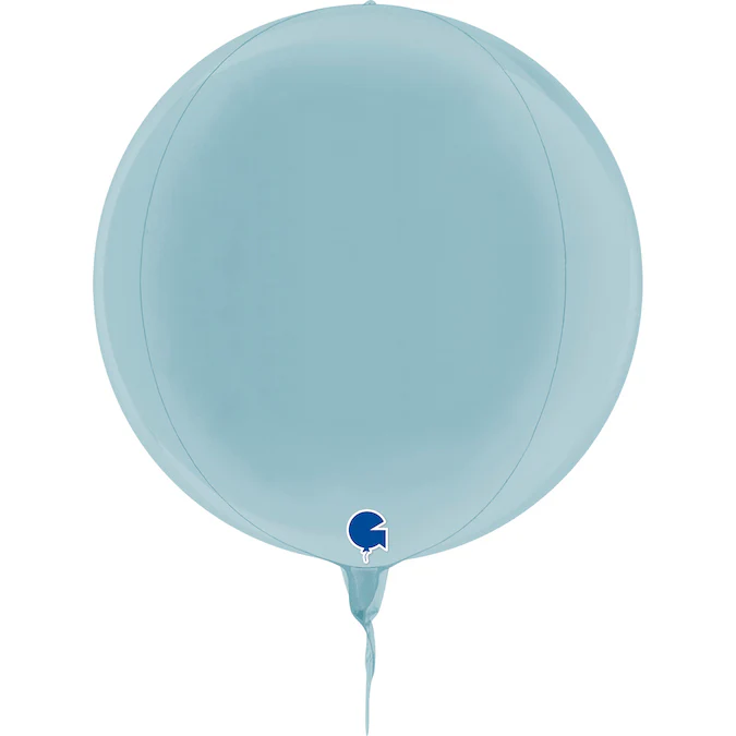 11" (15" Deflated) Globe Pastel Blue 4D Foil Balloon