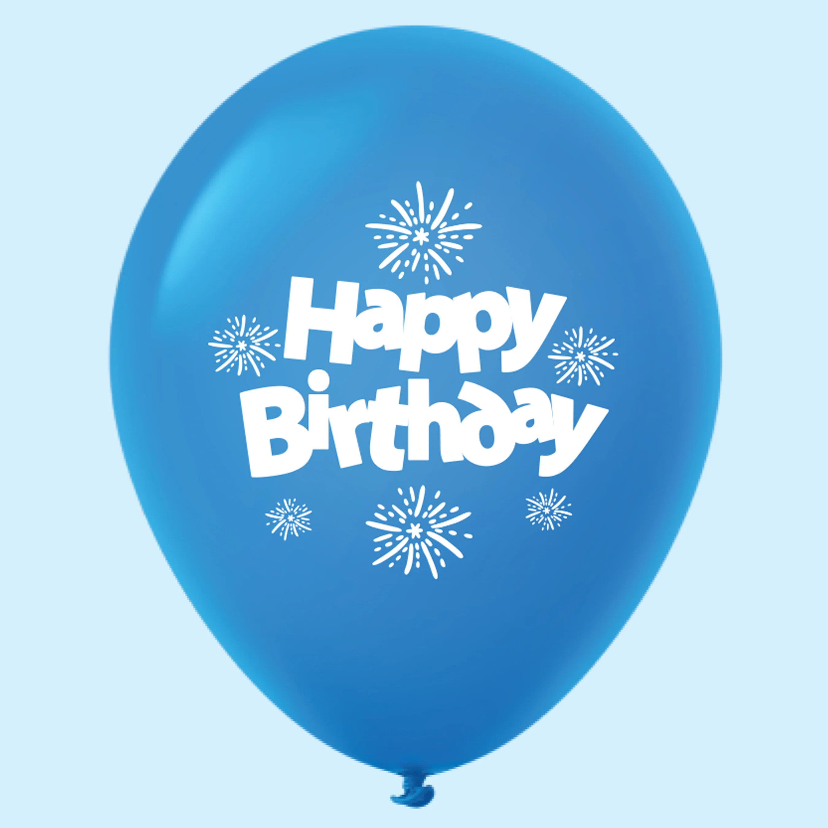 11" Happy Birthday Streamers Latex Balloons Blue (25 Per Bag)