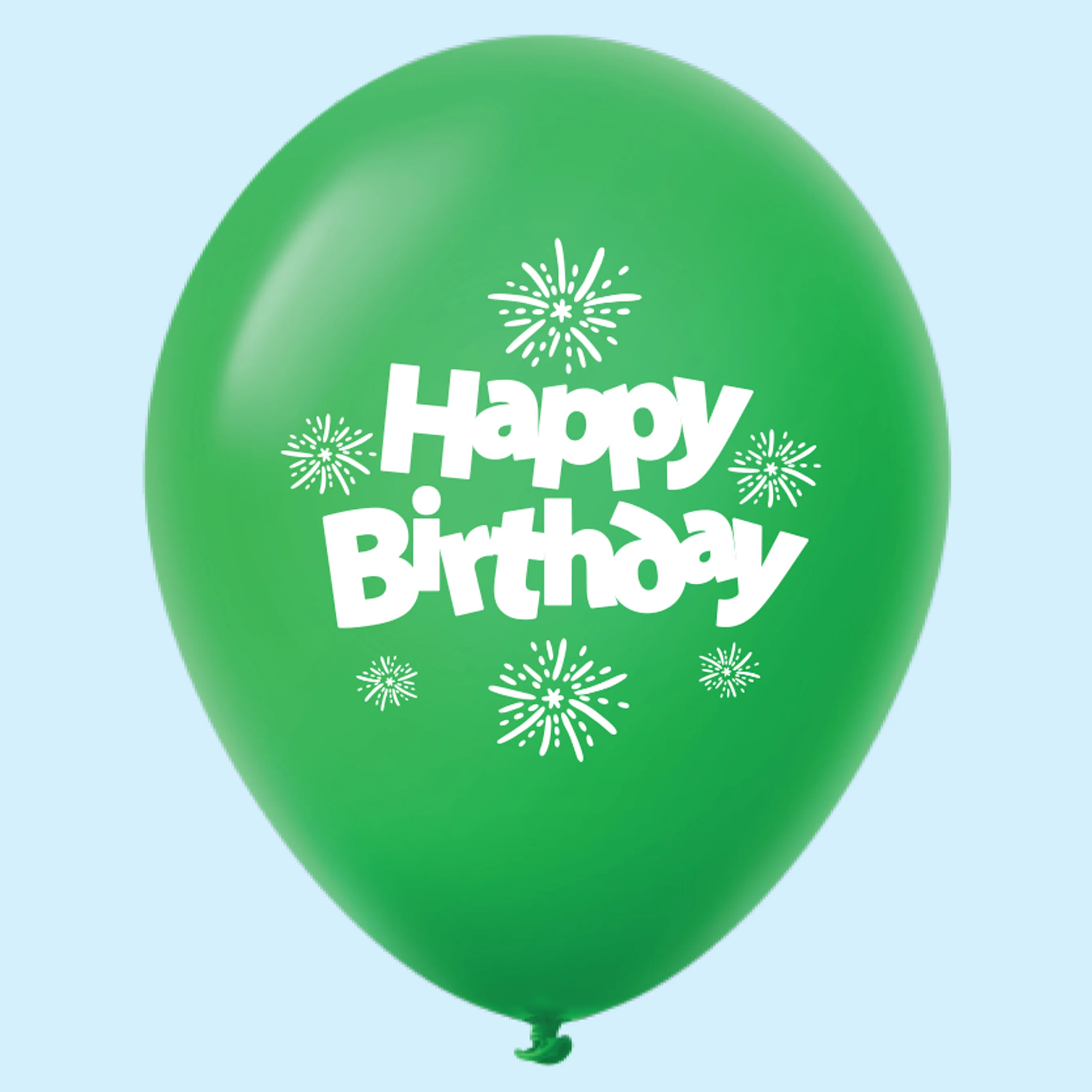 11" Happy Birthday Streamers Latex Balloons Green (25 Per Bag)