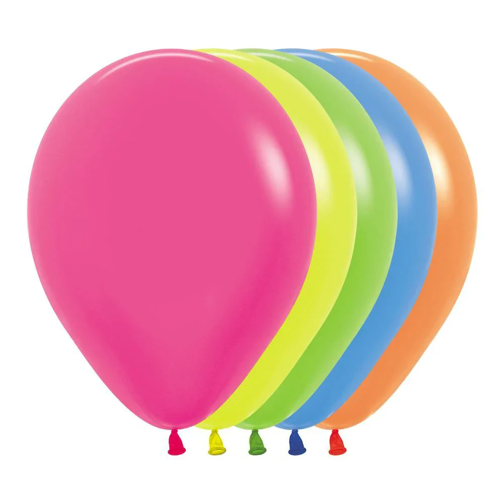 11" Latex Balloons (100 pieces/bag) Neon Assortment Sempertex/Betallatex