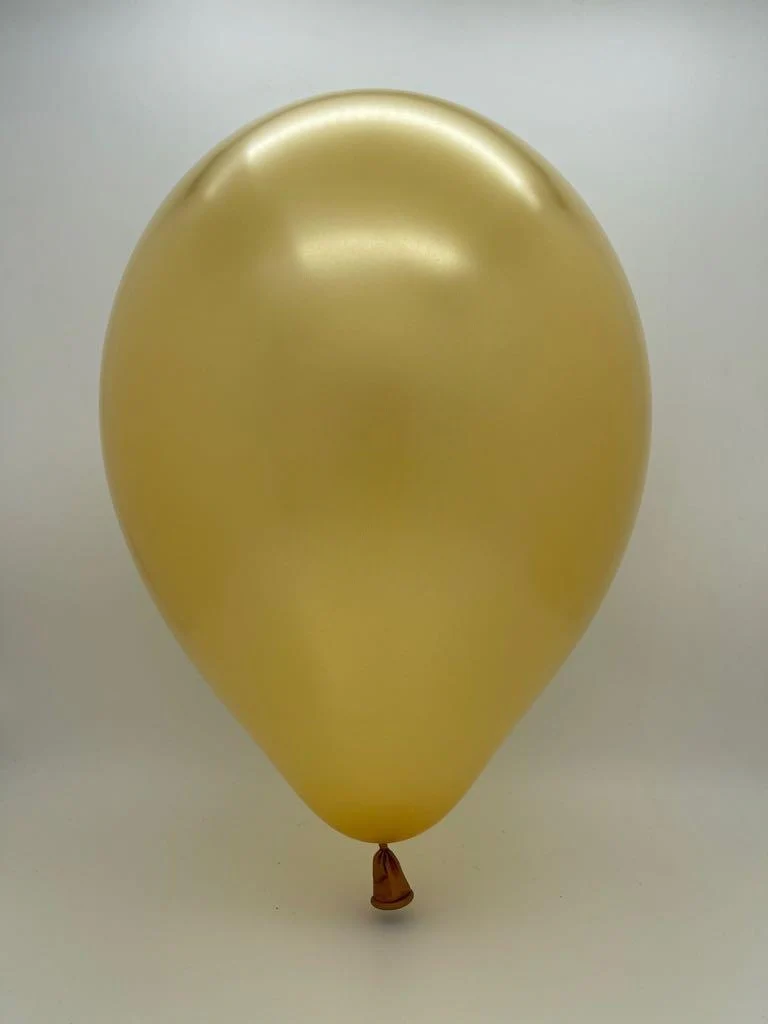 11" Metallic Gold Decomex Linking Latex Balloons (100 Per Bag) - Image 2