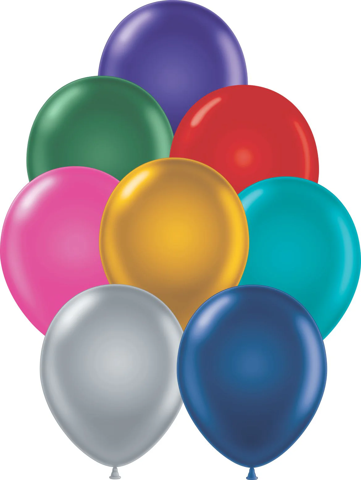 11" Pearl Metallic Assorted Tuftex Latex Balloons (100 Per Bag)