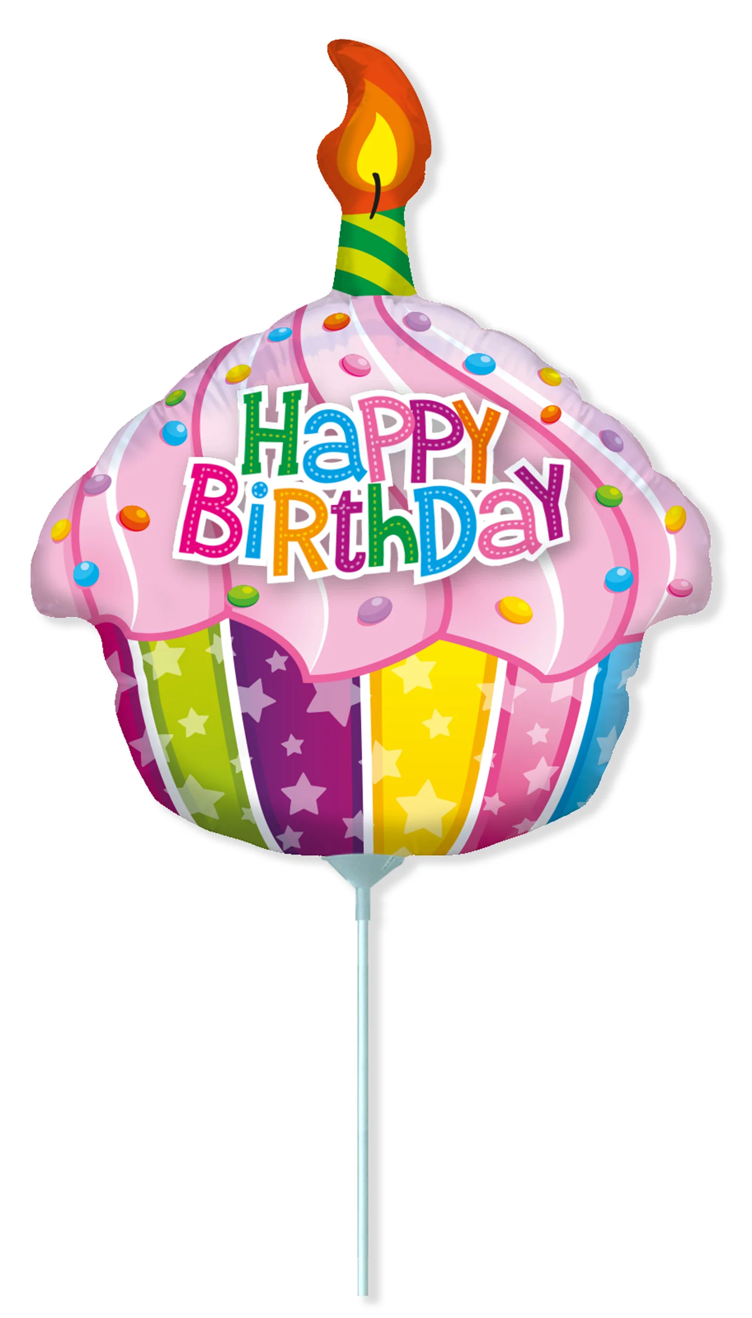 11" Airfill Only (Sticks Sold Separately) Birtday Cake Mini Foil Balloon