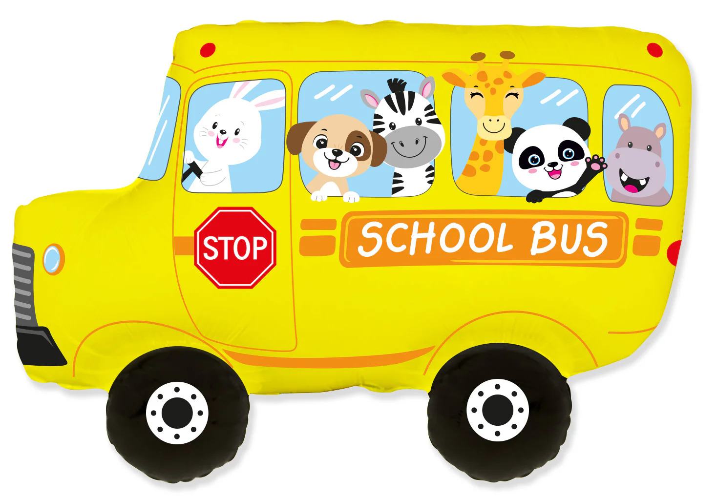 11" Airfill Only (Sticks Sold Separately) School Bus Foil Balloon