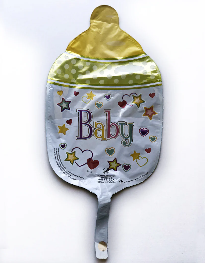 12" Airfill Only (Sticks Sold Separately) Baby Bottle Foil Balloon