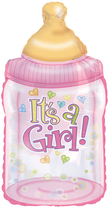 12" Airfill Only (Sticks Sold Separately) Baby Girl Bottle Balloon