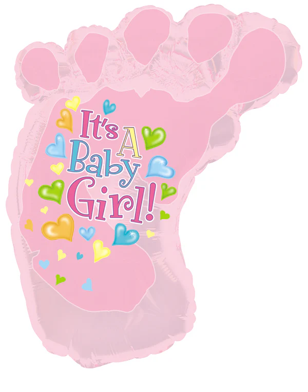12" Airfill Only (Sticks Sold Separately) Baby Girl Foot Balloon