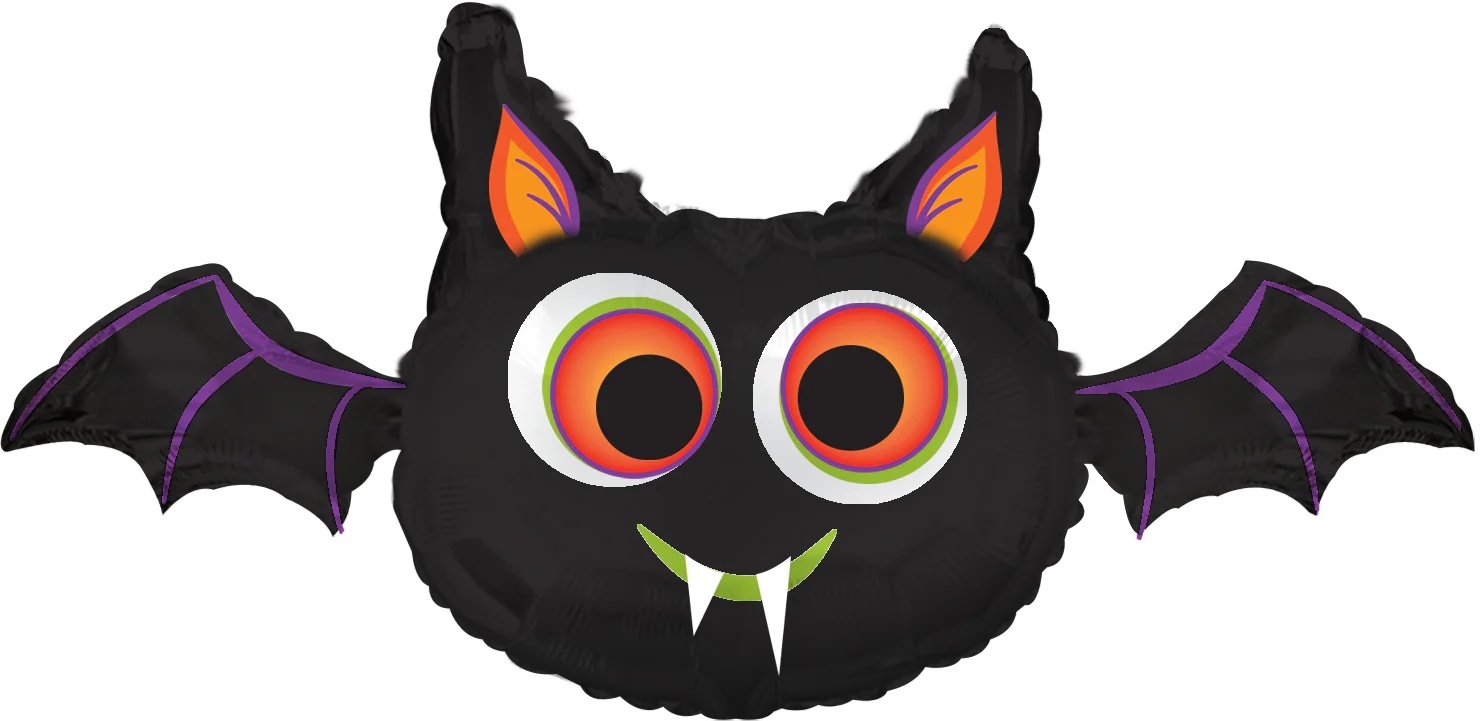 12" Airfill Only (Sticks Sold Separately) Foil Balloon Big Eyed Bat