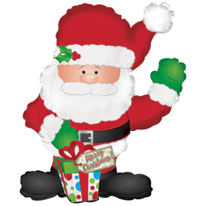 12" Airfill Only (Sticks Sold Separately) Foil Balloon Waving Santa