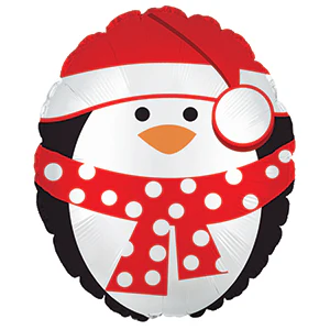 12" Airfill Only (Sticks Sold Separately) Holiday Penguin Foil Balloon