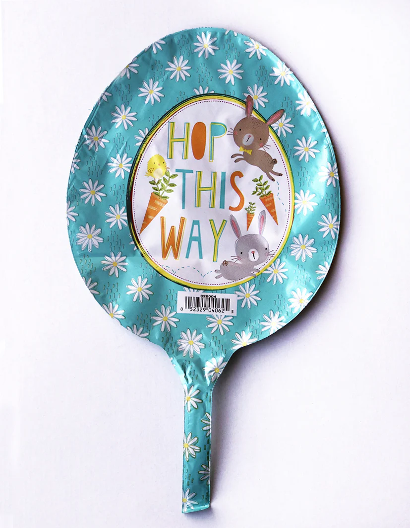 12" Airfill Only (Sticks Sold Separately) Hop This Way Foil Balloon