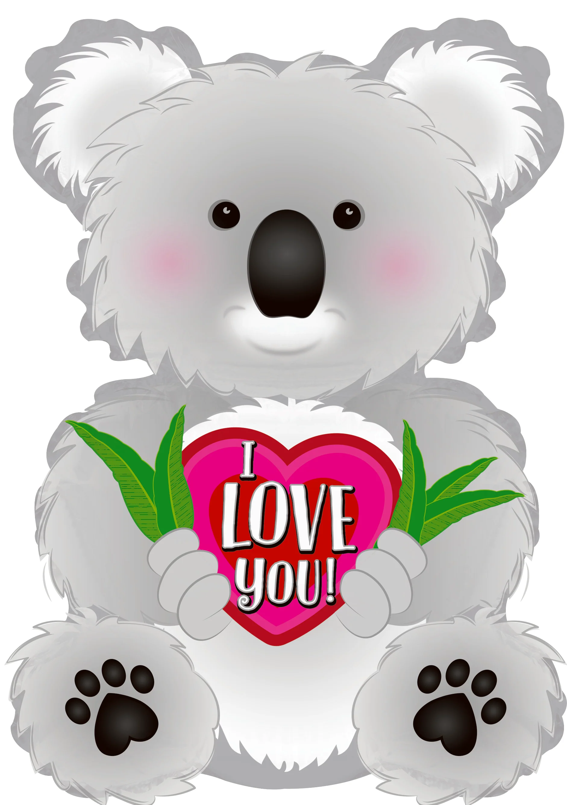 12" Airfill Only (Sticks Sold Separately) I Love You Koala Balloon