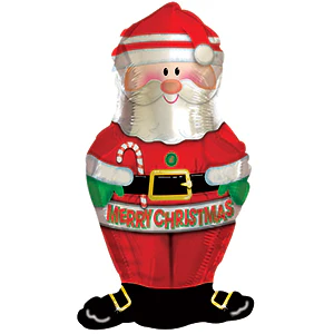 12" Airfill Only (Sticks Sold Separately) Merry Christmas Santa Foil Balloon