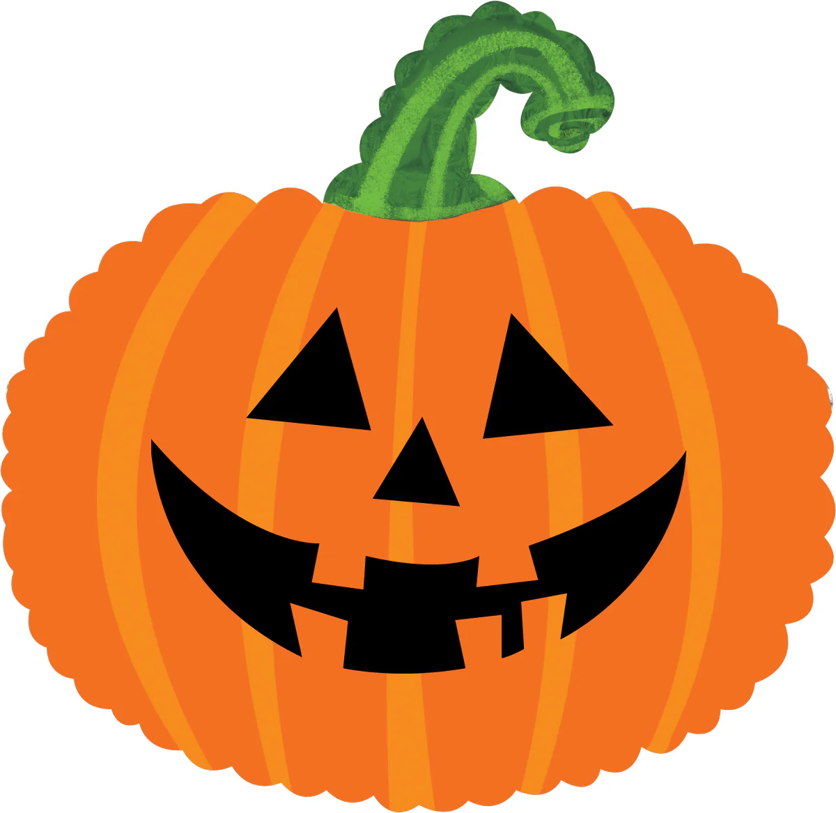 12" Airfill Only (Sticks Sold Separately) Orange Pumpkin Face Foil Balloon