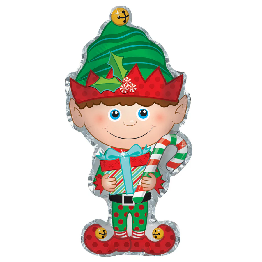 12" Airfill Only (Sticks Sold Separately) Santa's Elf Foil Balloon