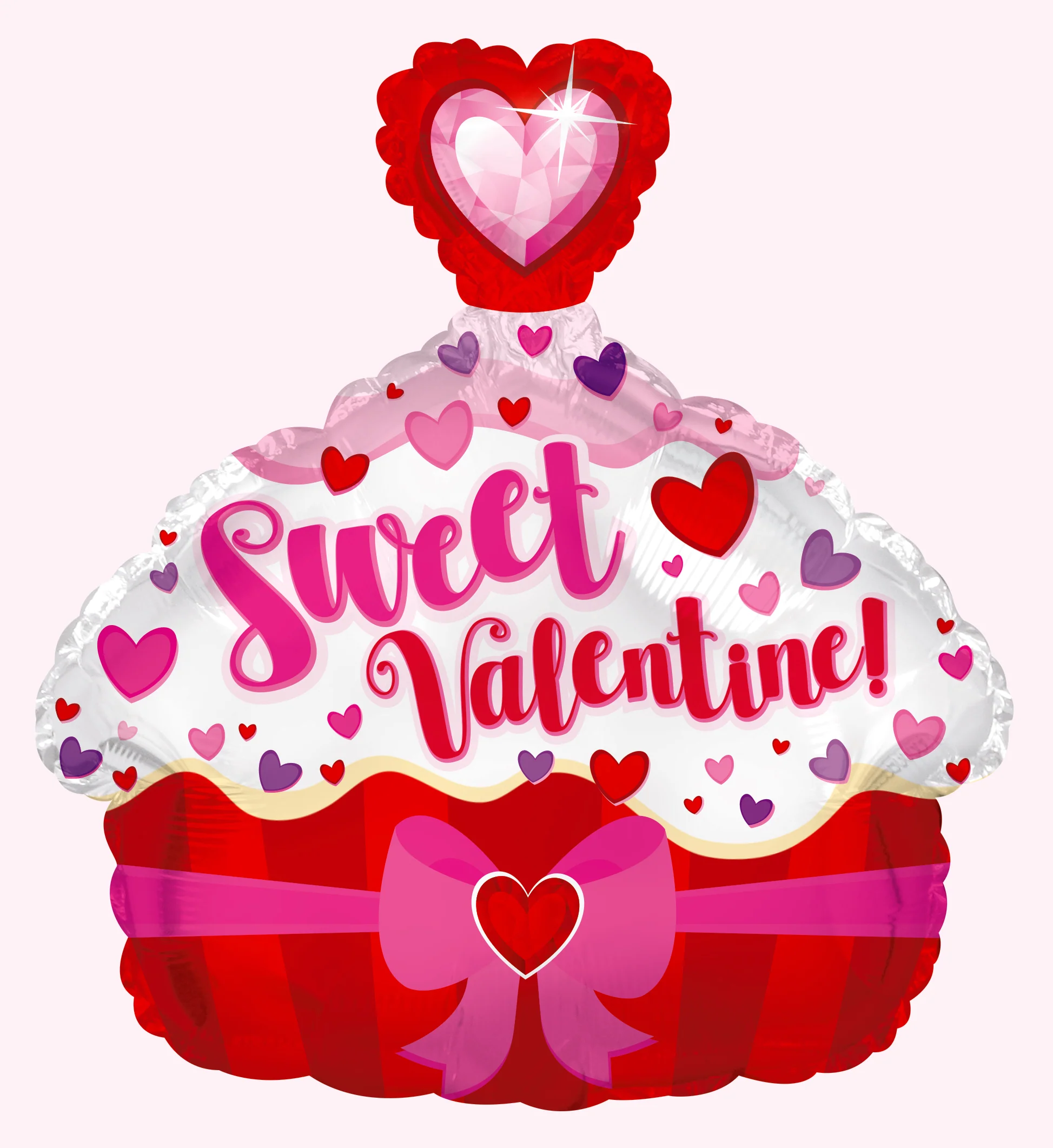 12" Airfill Only (Sticks Sold Separately) Sweet Valentine Cupcake Balloon