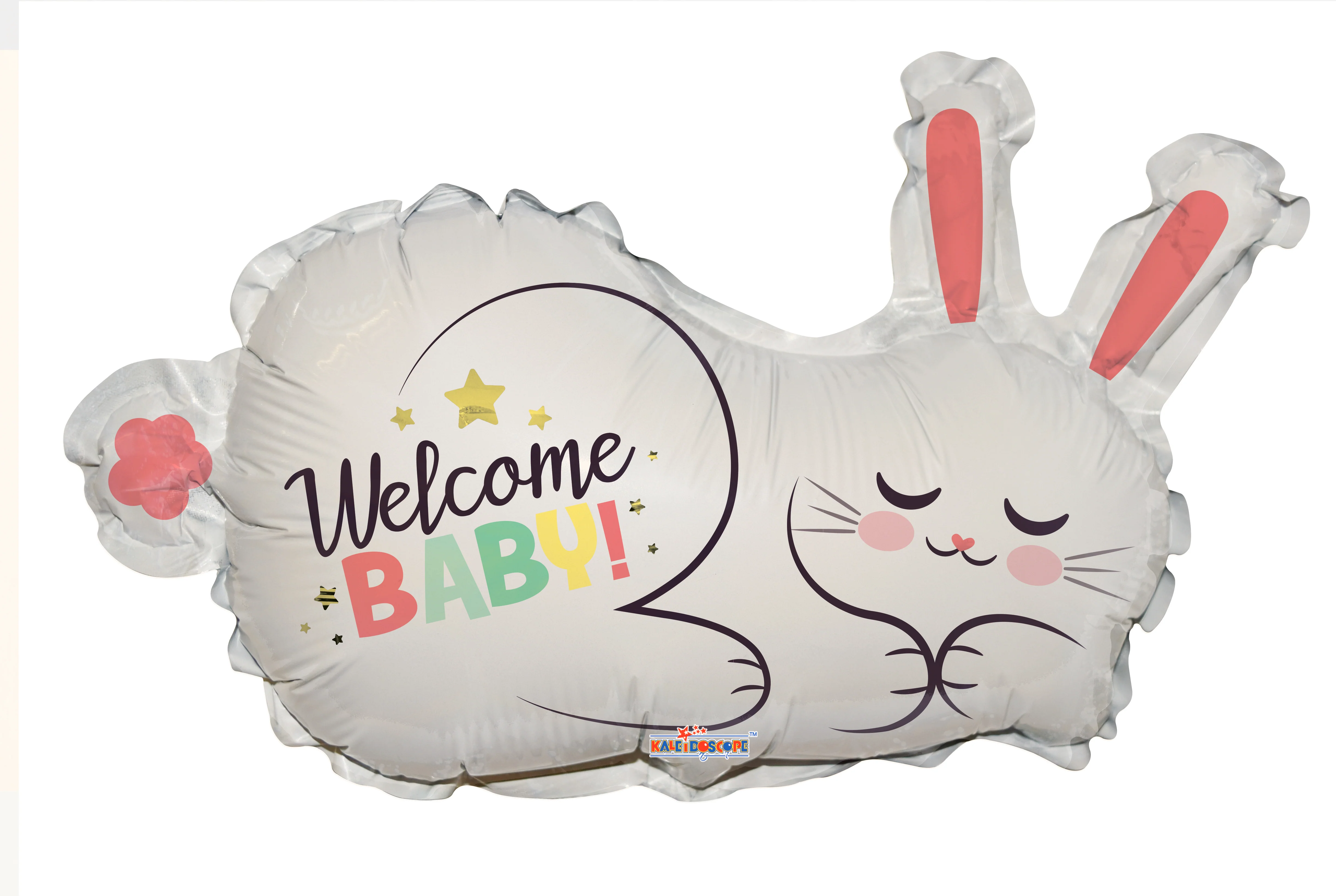 12" Airfill Only (Sticks Sold Separately) Welcome Baby Bunny Shape Foil Balloon