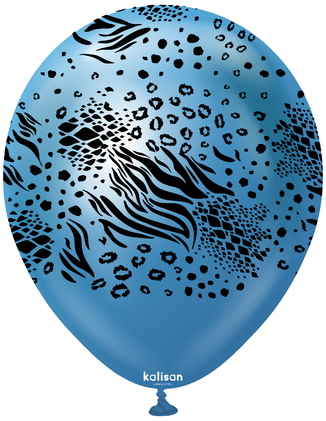 12" Balloons Printed Mutant Safari Mirror Blue Kalisan (25 Per Bag)