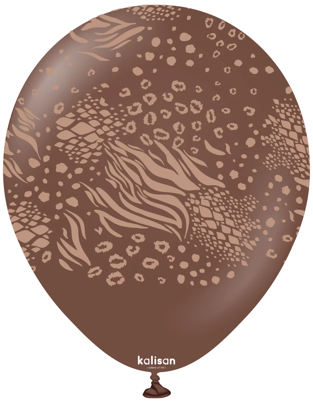 12" Balloons Printed Mutant Safari Standard Chocolate Brown Kalisan (25 Per Bag)