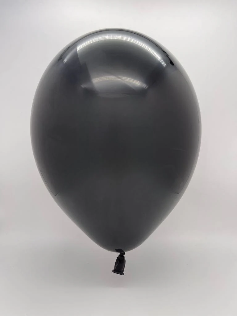 12" CTI PartyLoon Brand Latex Balloons (100 Per Bag) Standard Black - Image 2