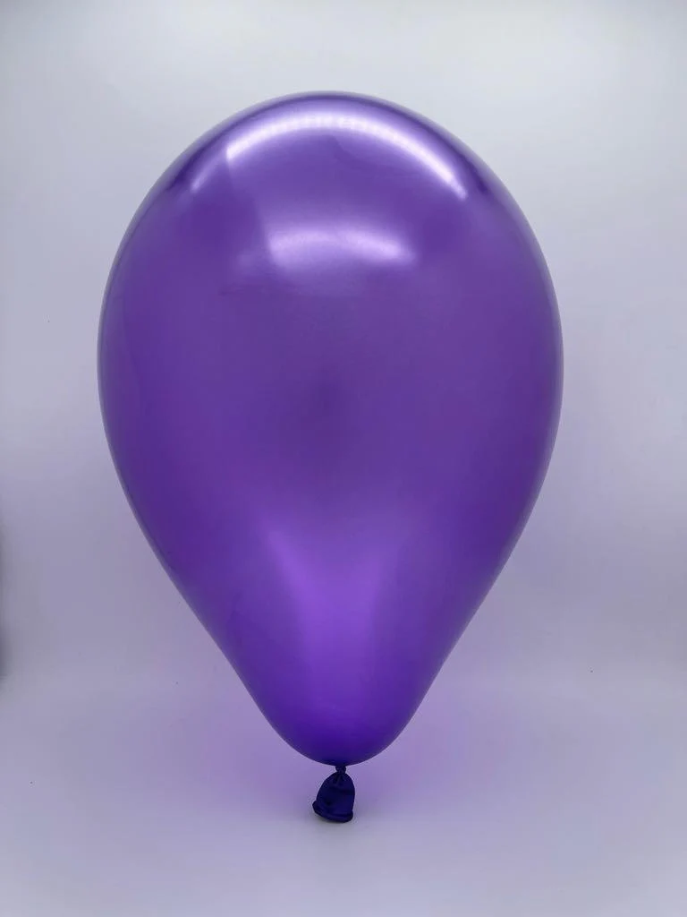 12" Gemar Latex Balloons (Bag of 50) Metallic Purple - Image 2