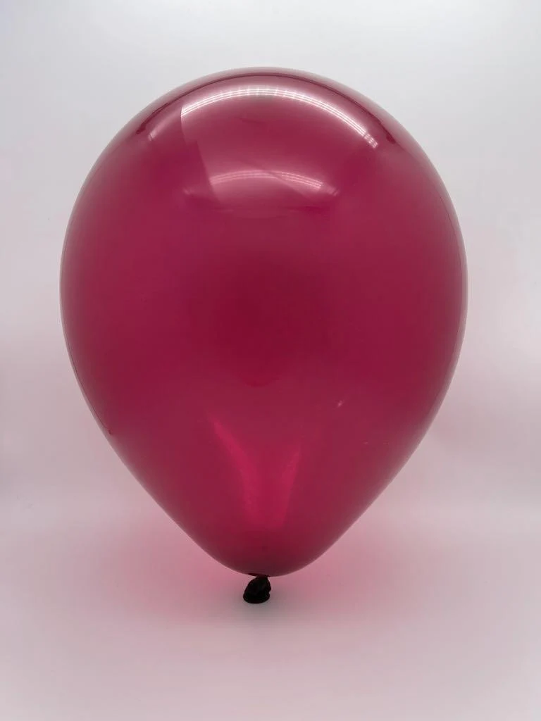 12" Kalisan Latex Balloons Crystal Burgundy (50 Per Bag) - Image 2