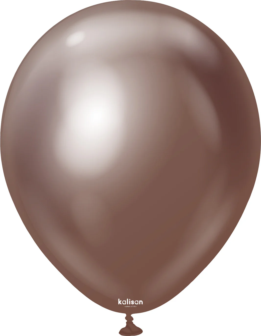 12" Kalisan Latex Balloons Mirror Chocolate Brown (50 Per Bag)