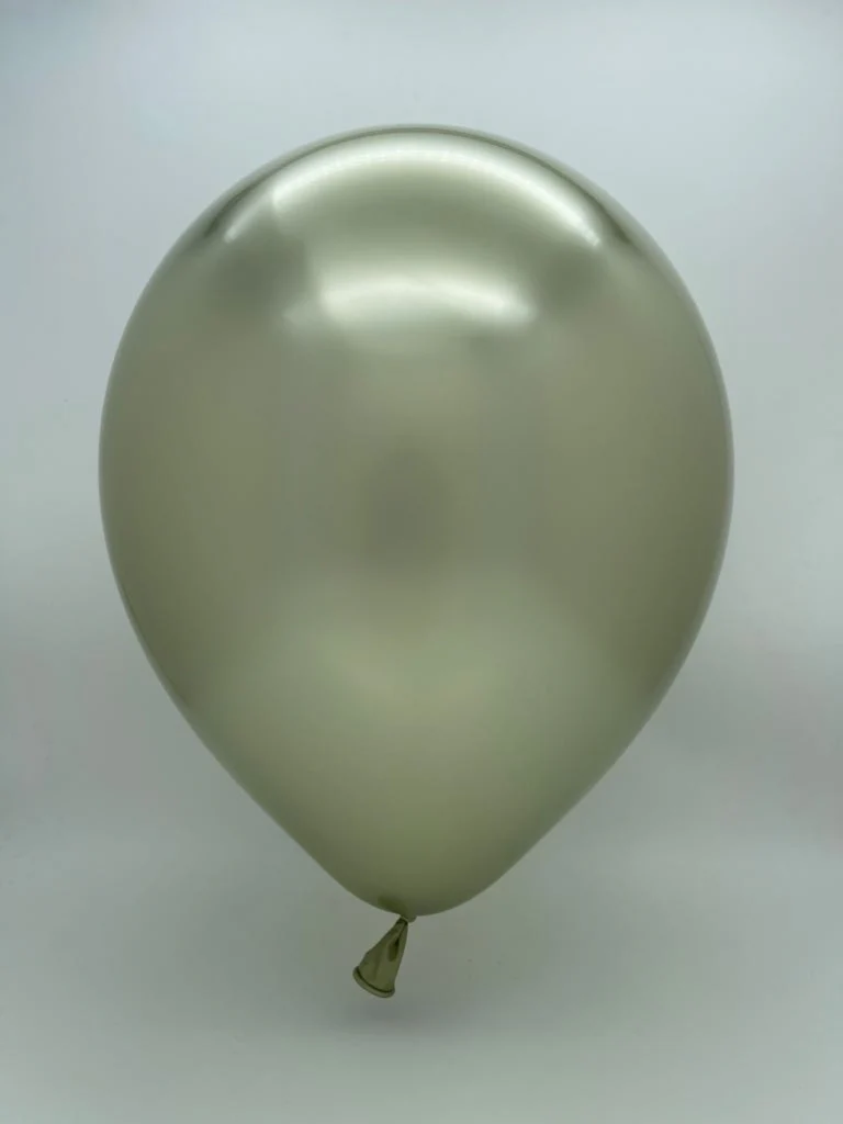 12" Kalisan Latex Balloons Mirror Green Gold (50 Per Bag) - Image 2