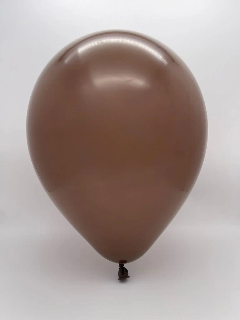 12" Kalisan Latex Balloons Standard Chocolate Brown (50 Per Bag) - Image 2