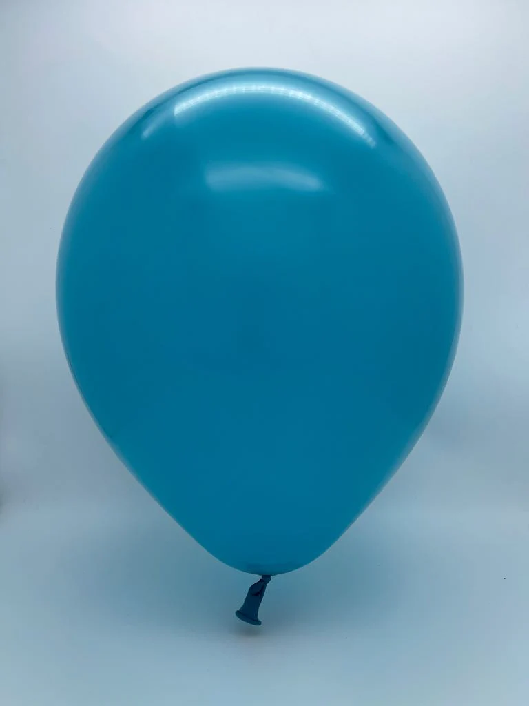 12" Kalisan Latex Balloons Standard Turquoise (50 Per Bag) - Image 2