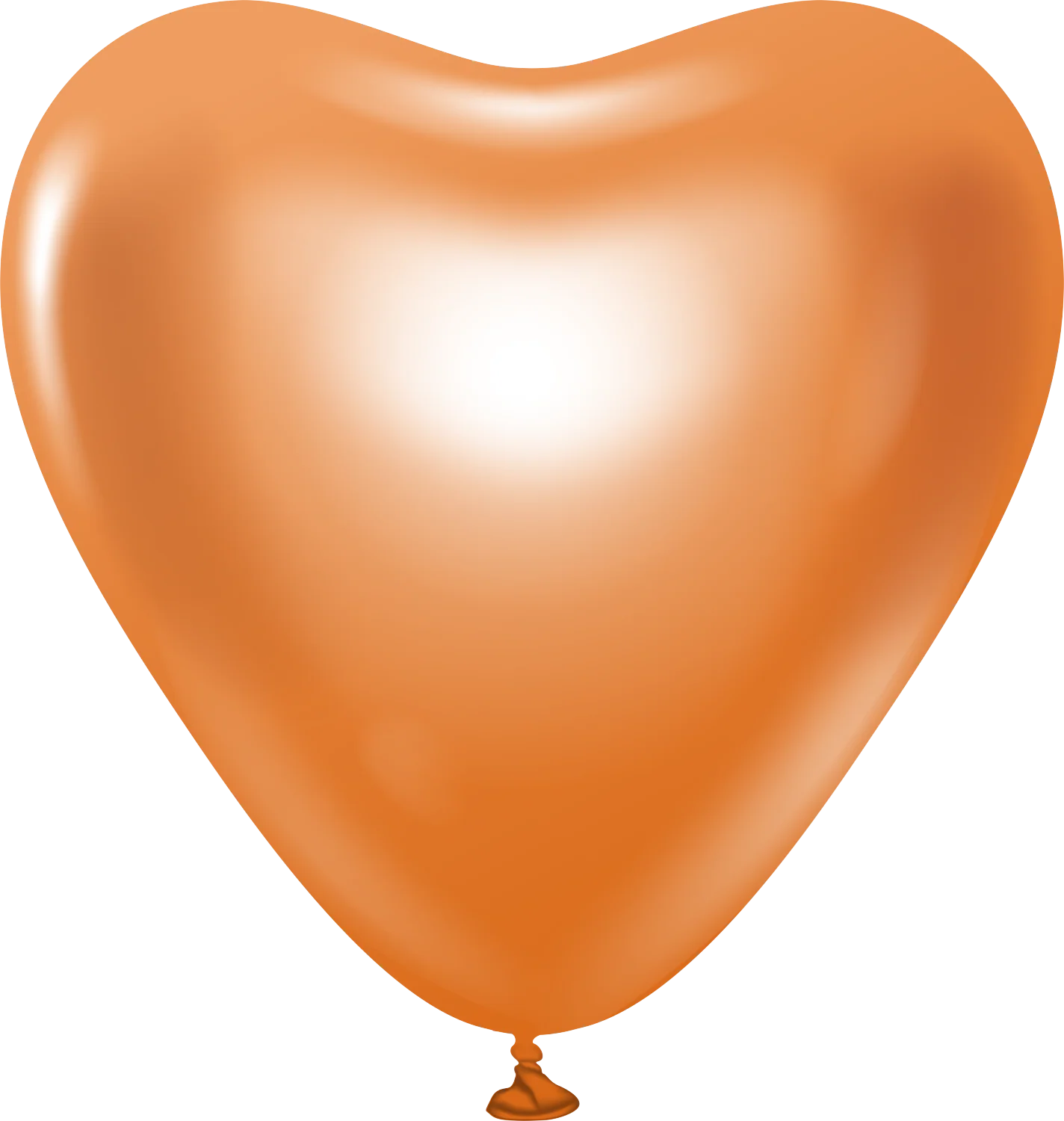 12" Kalisan Latex Heart Balloons Mirror Copper (50 Per Bag)