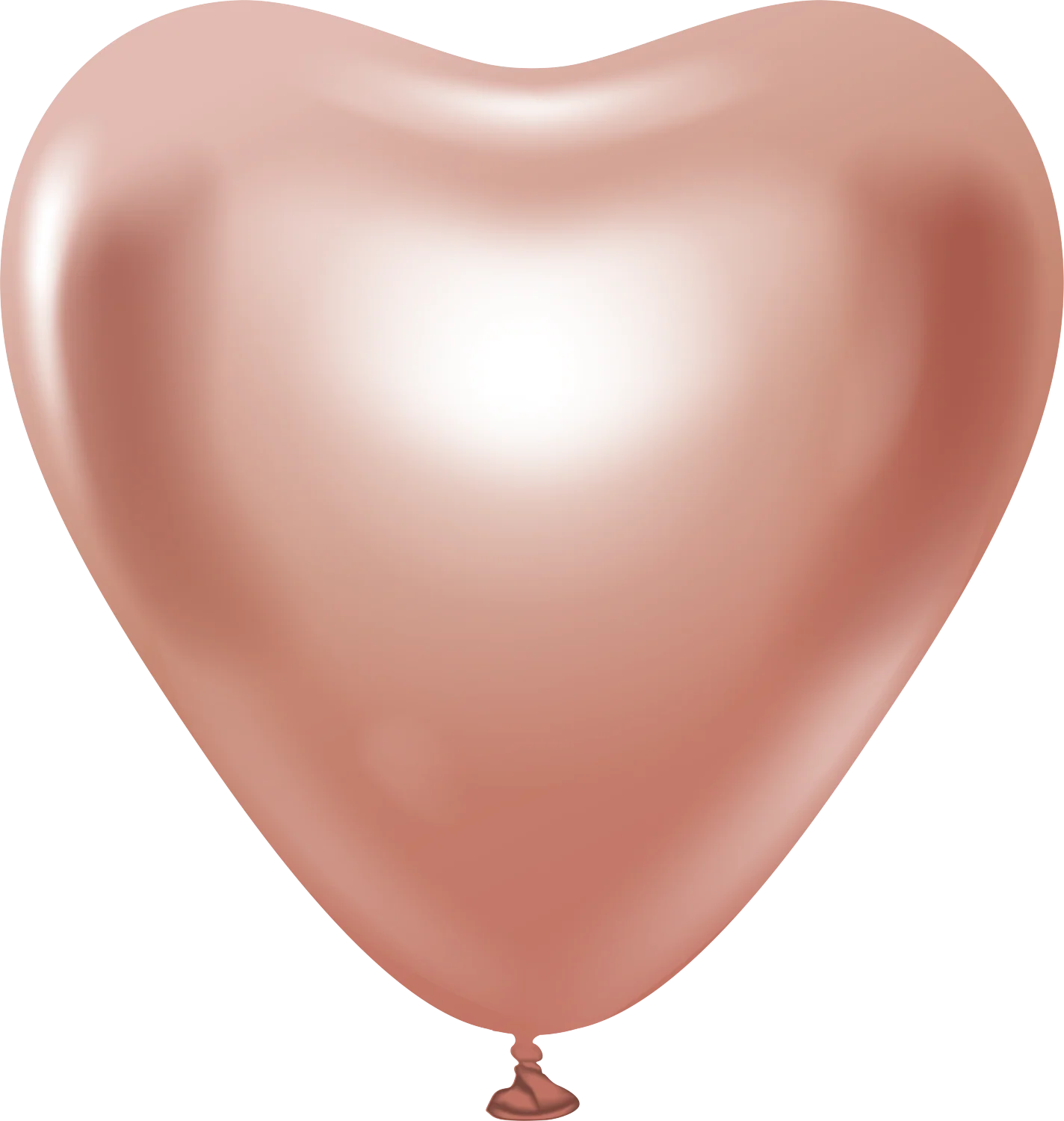 12" Kalisan Latex Heart Balloons Mirror Rose Gold (50 Per Bag)