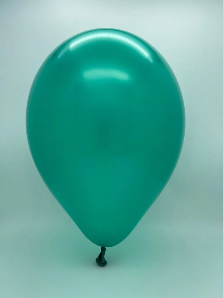 12" Metallic Green Decomex Latex Balloons (100 Per Bag) - Image 2
