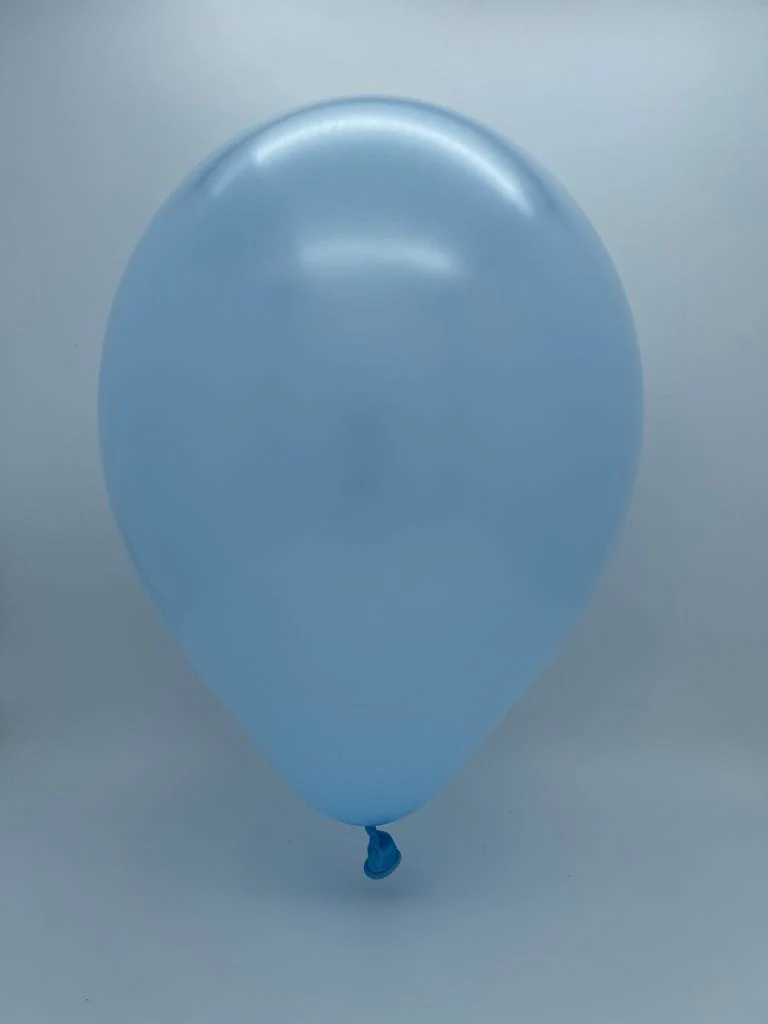 12" Metallic Light Blue Decomex Latex Balloons (100 Per Bag) - Image 2