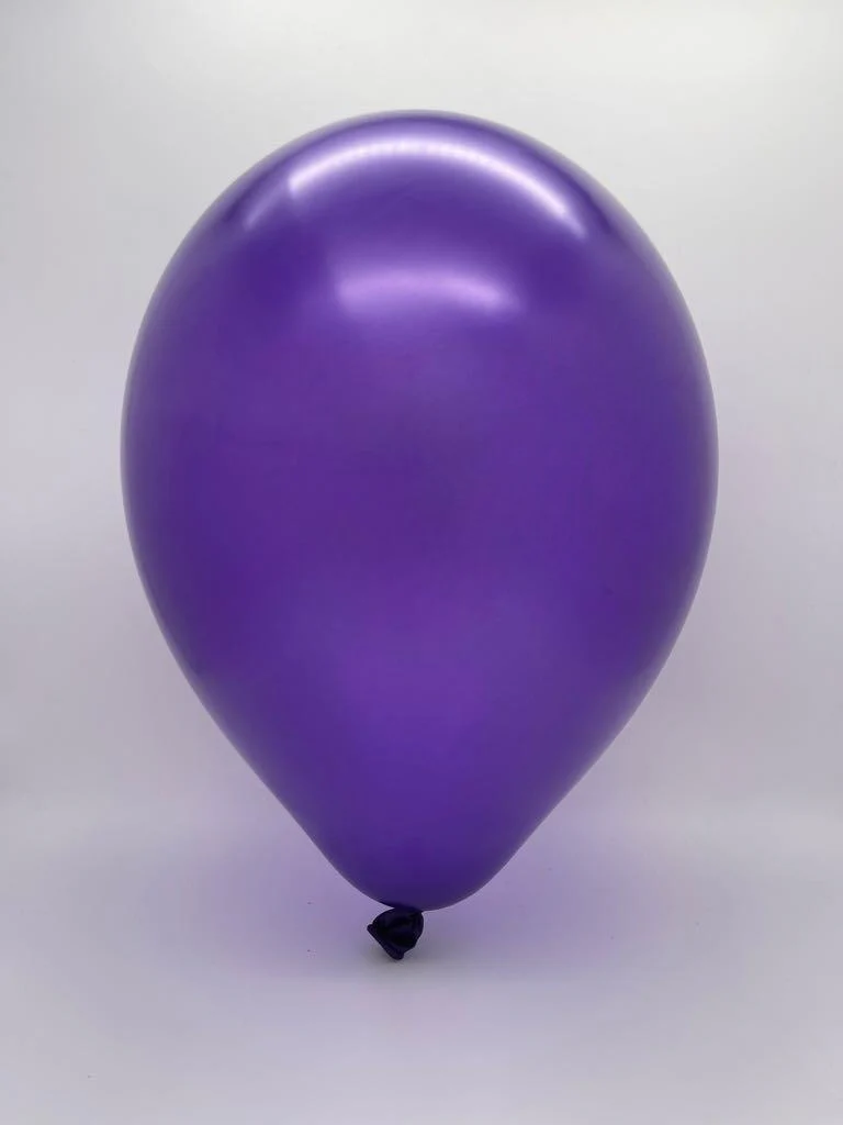 12" Metallic Purple Decomex Latex Balloons (100 Per Bag) - Image 2