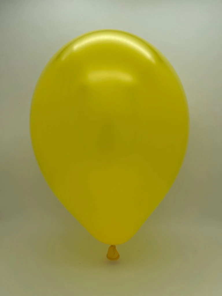 12" Metallic Yellow Decomex Latex Balloons (100 Per Bag) - Image 2