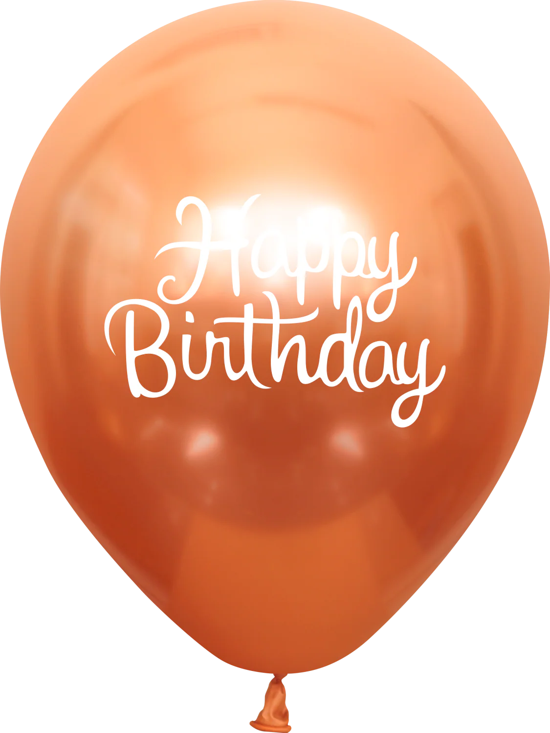 12" Mirror Happy Birthday Copper Latex Balloons (25 Per Bag) 2 Side Print