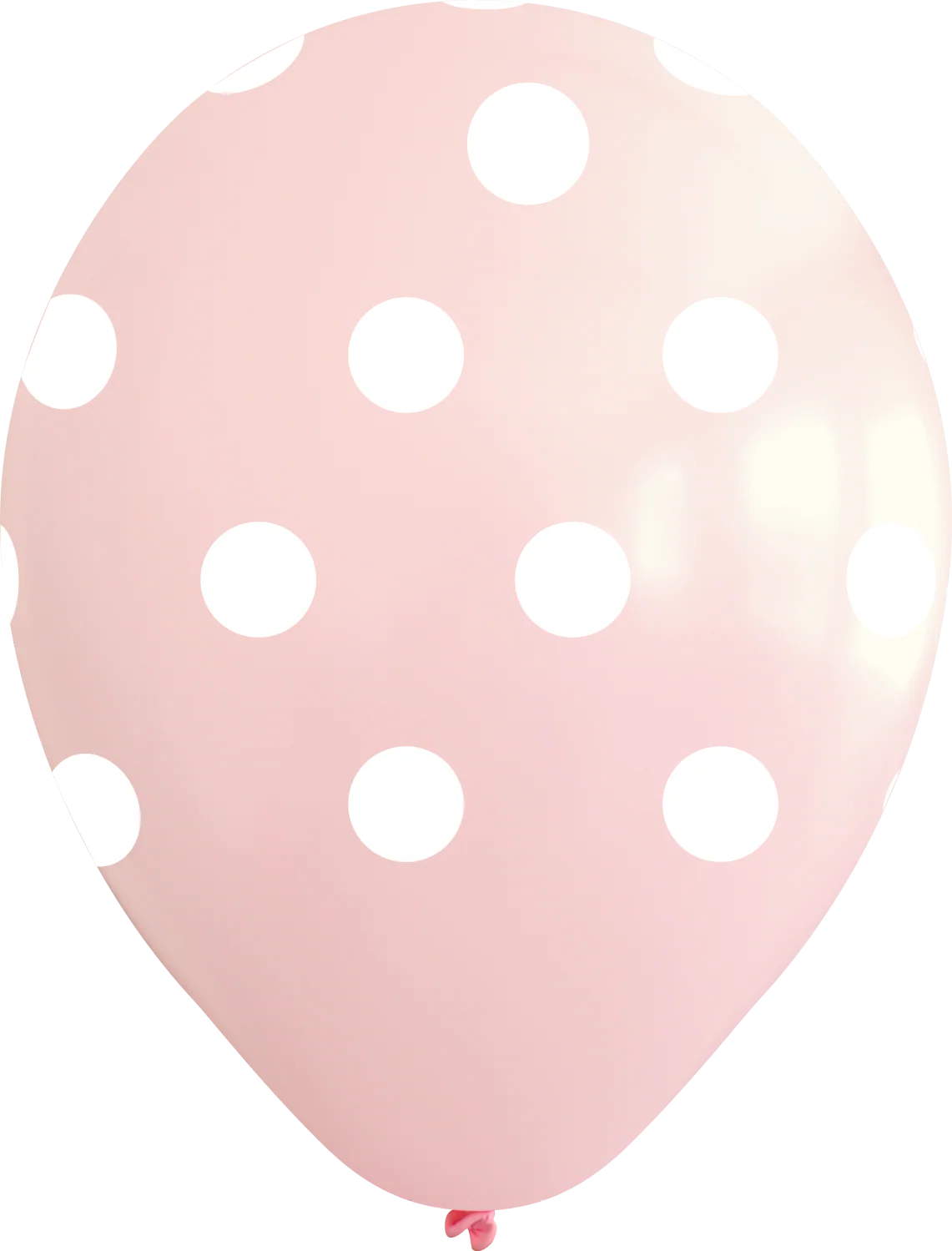 12" Pink Polka Dots All Around Latex Balloons (25 Per Bag) 5 Side Print