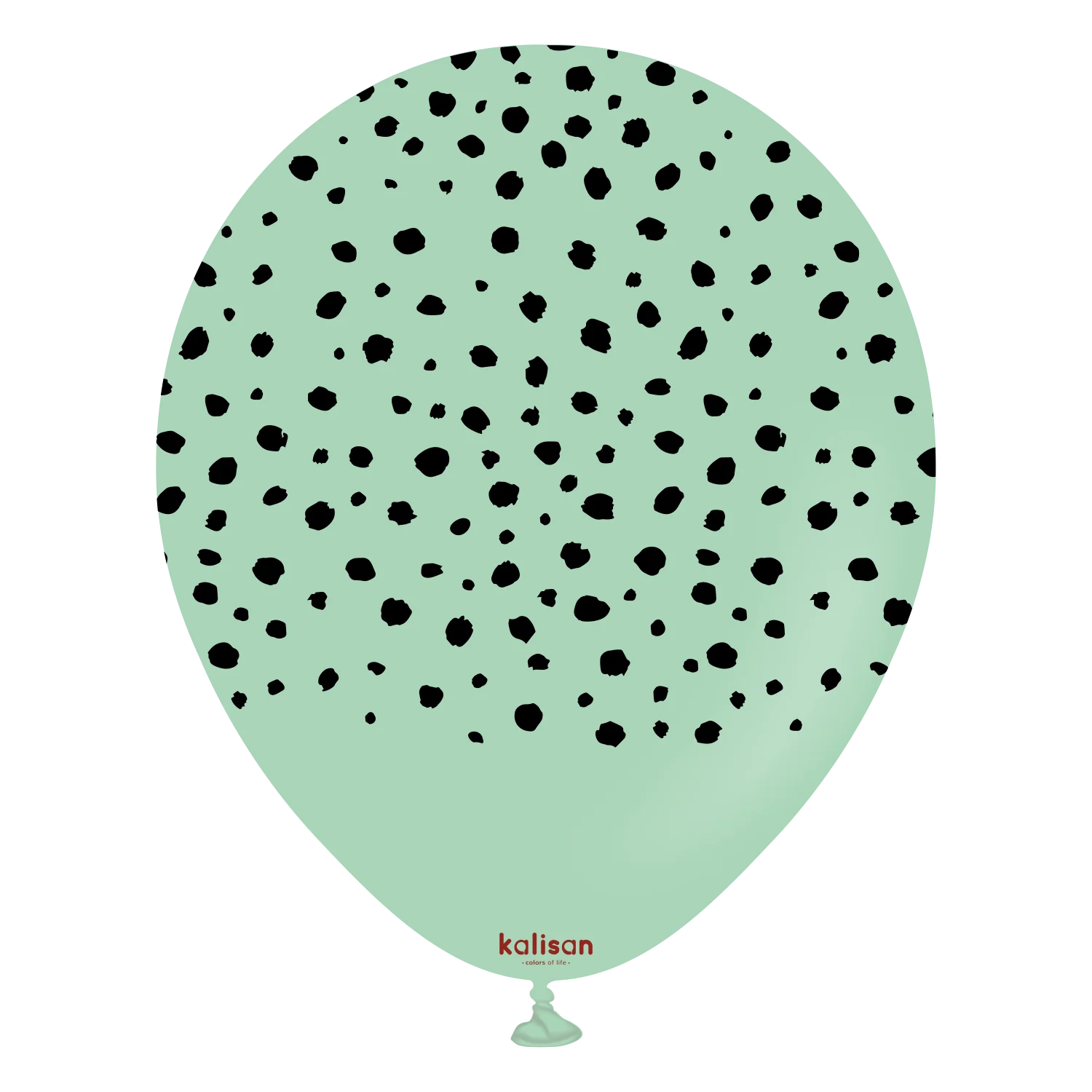 12" Safari Cheetah Macaron Green Printed Kalisan Latex Balloons (25 Per Bag)